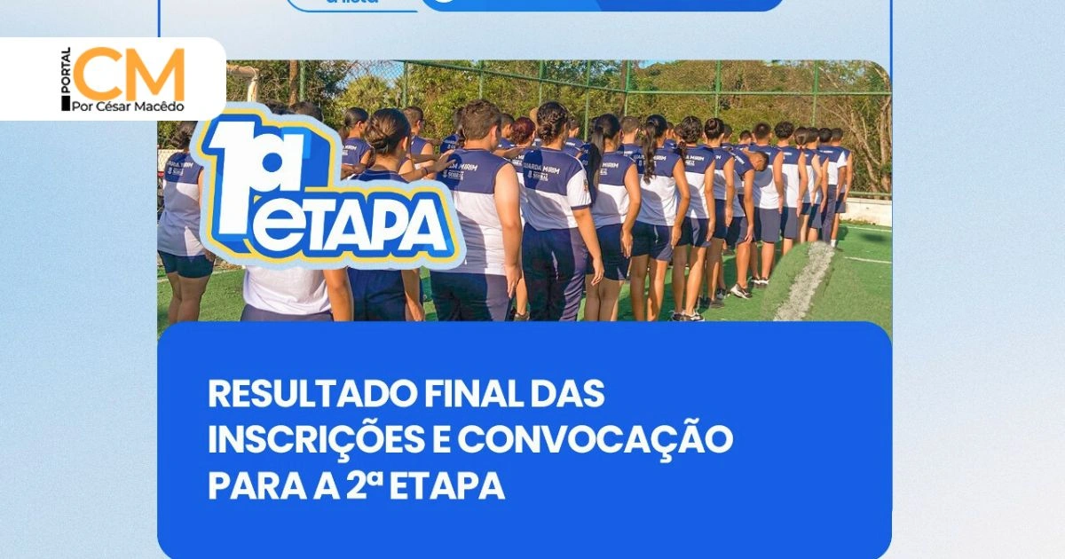 Divulgado o resultado final das inscrições da Guarda Mirim 2026 e convocação para a 2ª etapa do processo seletivo