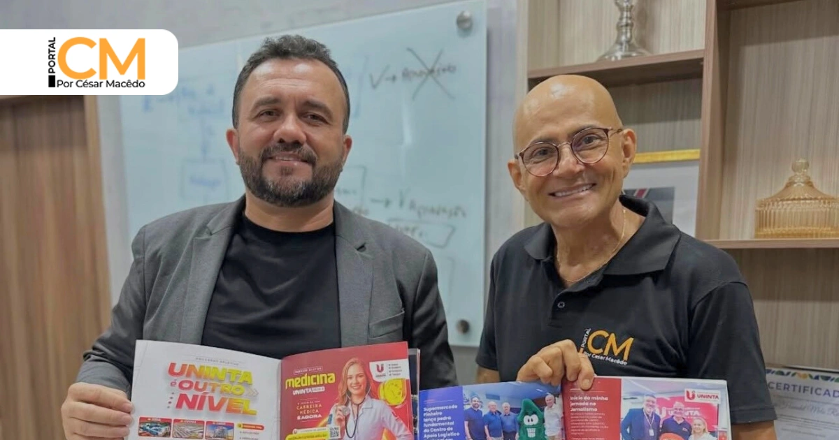 Parceria de sucesso: nova edição da Revista César Macedo Acontece é entregue ao reitor do UNINTA