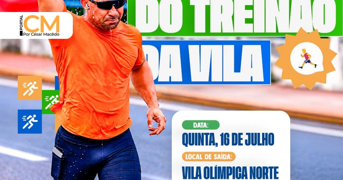 SEGUNDA EDIÇÃO DO TREINÃO DA VILA ACONTECE NESTA QUINTA-FEIRA (16) COM PERCURSOS DE 3 KM E 5 KM