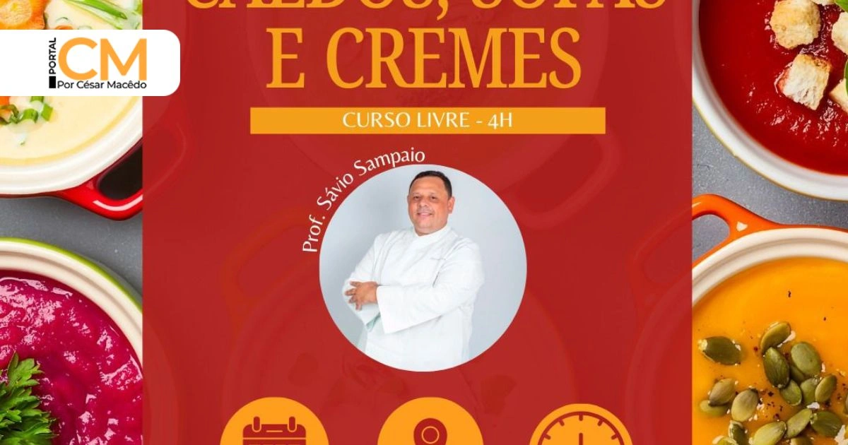 Curso de Caldos, Cremes e Sopas irresistíveis! CCGCom o Chef Sávio Sampaio.