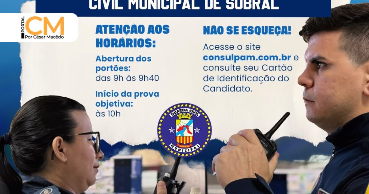 Concurso da Guarda Municipal de Sobral reúne mais de 10 mil candidatos neste domingo (1º)